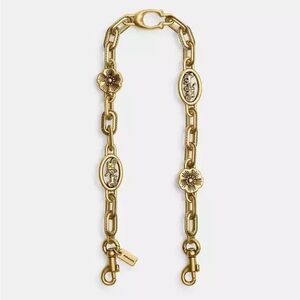COACH HORSE & CARRIAGE TEA ROSE CHAIN STRAP BRASS/BRASS CX180 NWOT
